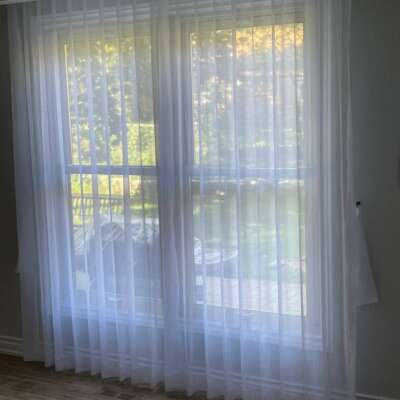 Sheer White Color No Print Curtains